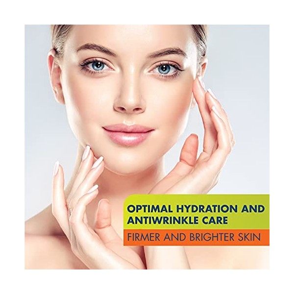 Crème Hydratante Anti-Rides Antioxydante pour Visage de Jour à lAcide Hyaluronique, Vitamine C et E, 50 ml, Gerovital H3 Hya