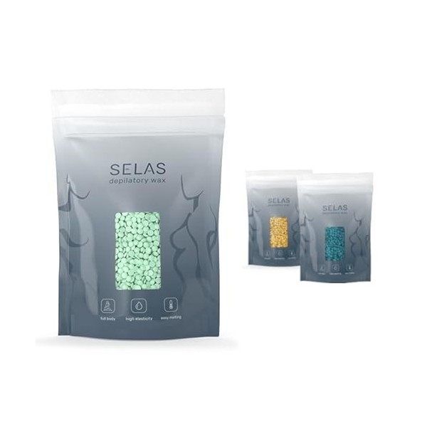 Perles de cire à épiler 1kg SELAS. Au choix, lépilation sans bandes pour toutes les zones et tous les types de peaux, notamm