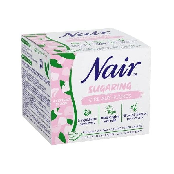 NAIR - Sugaring - Cire aux sucres à lExtrait de Rose, 100% Origine Naturelle, 250 ml