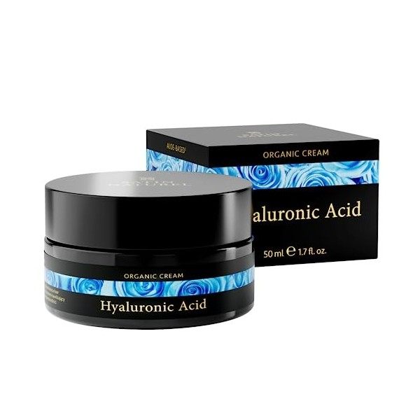 Crème Hydratante Visage Bio à l ACIDE HYALURONIQUE 50ml - Soins Visage Hydratants Anti Age - Creme Visage Jour + Nuit - Soin ...