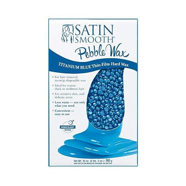 Satin Smooth Titanium Blue Thin Film Hard Wax For Women 35 oz Wax