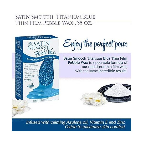 Satin Smooth Titanium Blue Thin Film Hard Wax For Women 35 oz Wax