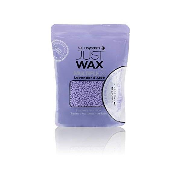 Salon System Just Wax Multiflex Lavande et Aloe Cire chaude sans rayures 700 g, parfaite pour les peaux sensibles