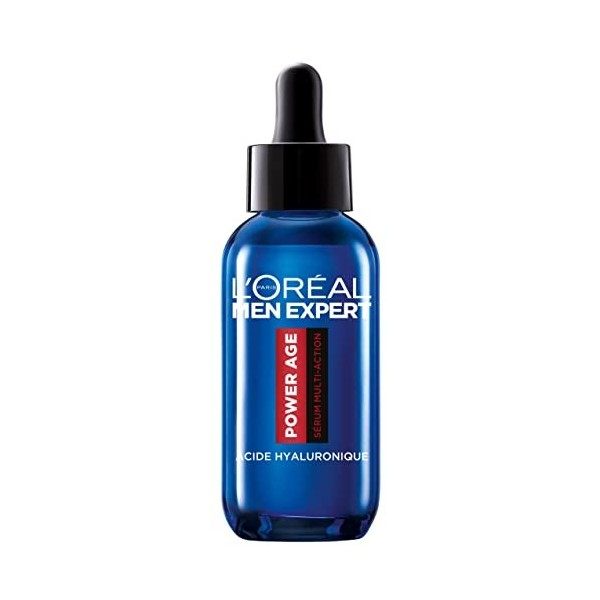 LOréal Men Expert - Sérum Visage Multi-Action Hydratant & Anti-Âge pour Homme - À lAcide Hyaluronique - Pour Tous Types de C...