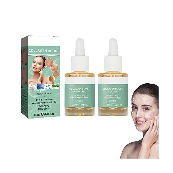 Advanced Collagen Boost Anti Aging Serum, Anti-Rides, Réduction des Rides, Raffermissement de la peau, Correction des Taches ...