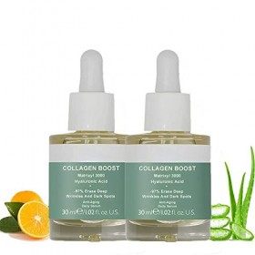 Advanced Collagen Boost Lot de 2 sérums anti-âge au peptide de collagène pour rides du visage, réduit les rides, sérum à lac ...