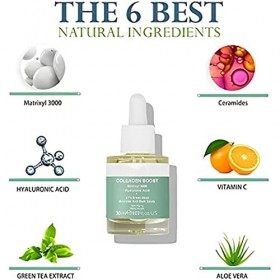 Advanced Collagen Boost Lot de 2 sérums anti-âge au peptide de collagène pour rides du visage, réduit les rides, sérum à lac ...