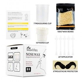 Cire Nez pour Homme Femme 100g, Kit dépilation du Nez à la Cire d’Abeille Naturelle, Cire dépilation des Poils du Nez, 20 A
