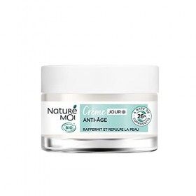 Naturé Moi - Crème Visage Jour Anti-Âge - À lAcide Hyaluronique - Soin Visage repulpant et raffermissant - Huile de Pépins d ...