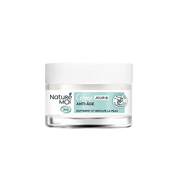 Naturé Moi - Crème Visage Jour Anti-Âge - À lAcide Hyaluronique - Soin Visage repulpant et raffermissant - Huile de Pépins d ...