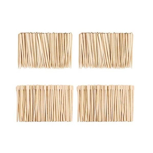 Bâtons de Cire en Bois,400 Pièces Épilation Cire à Sourcils Bâtons Applicateurs Jetable Bâtonnets dApplicateur De Cire En Bo
