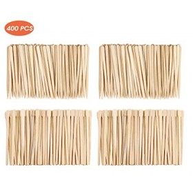 Bâtons de Cire en Bois,400 Pièces Épilation Cire à Sourcils Bâtons Applicateurs Jetable Bâtonnets dApplicateur De Cire En Bo