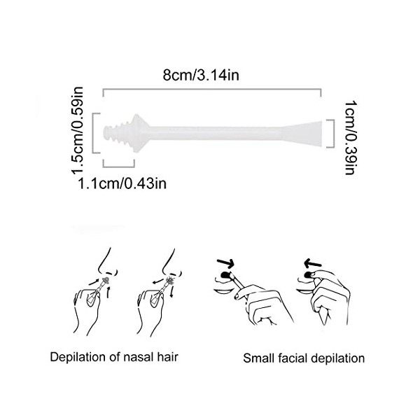 LYITZW Lot de 30 Applicateurs de Cire de Nez Bâtonnets d’Épilation Nasale à Deux Extrémités Spatules de Cire pour Soin du Nez