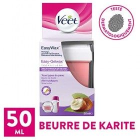 Veet EasyWax - Recharges de Cire Chaude Epilation 50ml - Bras & Jambes - Beurre de Karité