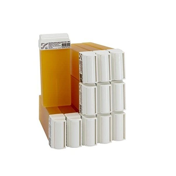 EpilWax Lot de 12 Cartouches de Cire Roll-On au Miel pour Épilation - 100 ml