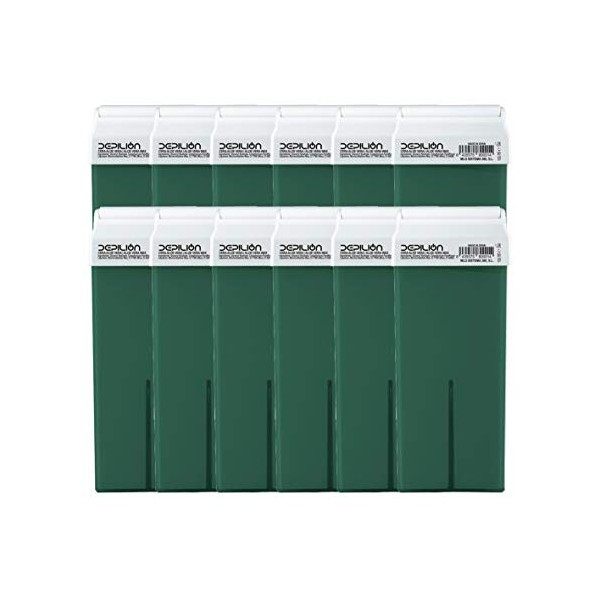 Lot de 12 Cartouches de Cire-Roll On à laloé vera pour lépilation - 100ml - Depilion