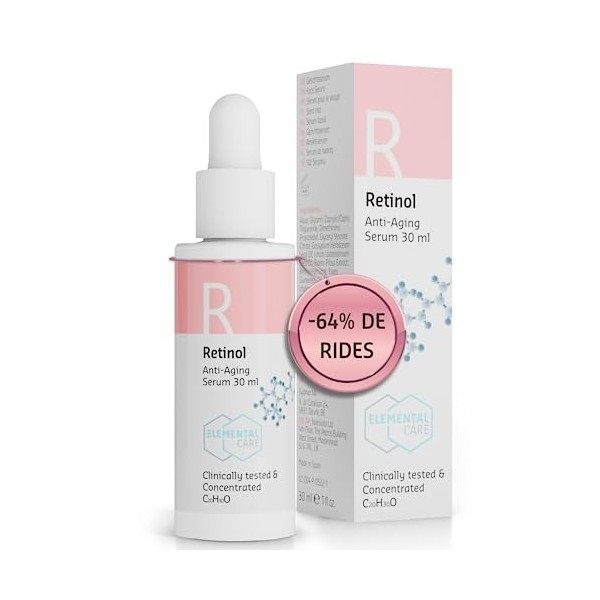 -64% de Rides en 3 Mois, Retinol Serum Visage Coffret Beauté Femme, Soins pour le Visage Anti Ride Régulateur de Sebum, Peau 