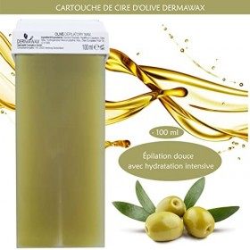 Dermawax 6 pièces de 100 ml de cartouches de cire roll-on, cartouches de cire tiède, cire à épiler à lolive, kit de recharge