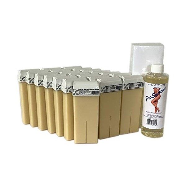 EPILWAX S.A.S - Lot De 24 Roll-On De Cire épilatoire Jetable Miel, avec Roulette Grand Modèle pour les jambes, aisselles, et 