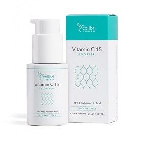 colibri skincare VITAMIN C BOOSTER 30ml - Sérum pour le visage avec 15% de vitamine C&nbsp; - Unifie le teint et a un effet anti C...