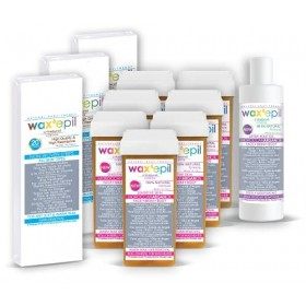 Nouveau! WAXEPIL"100% NATUREL" cire roll on recharge KIT 7*HUILE dARGAN du MAROC* Peau SÈCHE SENSIBLE BIKINI cartouche épila