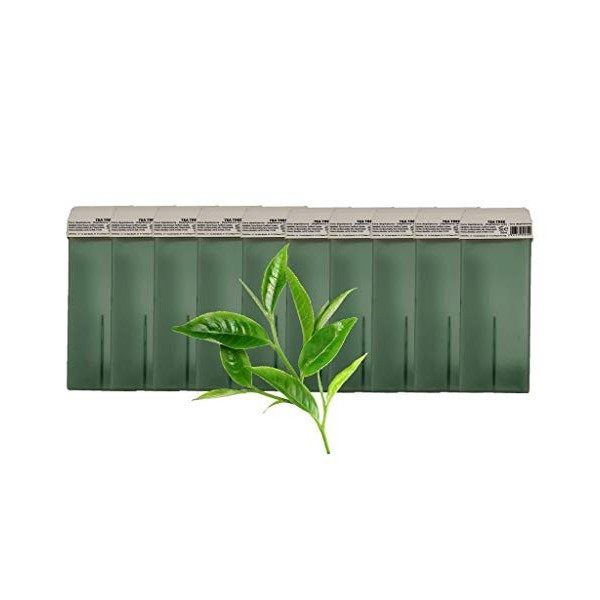 10 Cartouches de cire à èpiler VERT TEA TREE,PUREWAX By Purenail, Roll on standard 100ml,épilation avec bande, Livraison stan