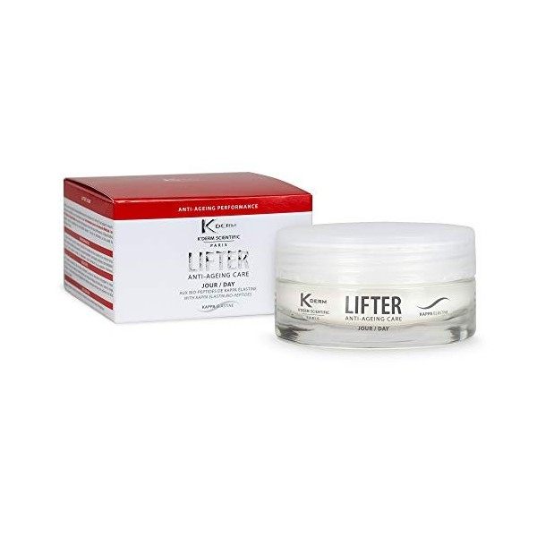 KDERM - Lifter Jour - Soin Anti-Age aux Bio-Peptides de Kappa-Elastine - Crème de Jour Anti-Rides - Soin du Visage - Pot - 50...