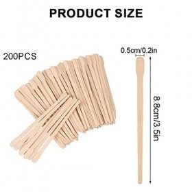 200 Pièces Bâtons de Cire en Bois Petites Spatules de Cire Applicateurs dÉpilation à Sourcils Bâtons dArtisanat en Bois Bât