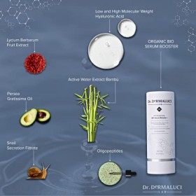 Acide Hyaluronique Serum Visage Bio 100ml Booster |Bave d’Escargot, Eau de Bambou, Vit E, Goji+Peptide |Soins Naturelle, Repu...