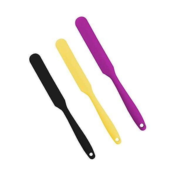 SAVITA 3 Pièces 2 Tailles Spatules Antiadhésives en Cire Spatule en Silicone Applicateur dÉpilation Spatule Applicateur Bâto