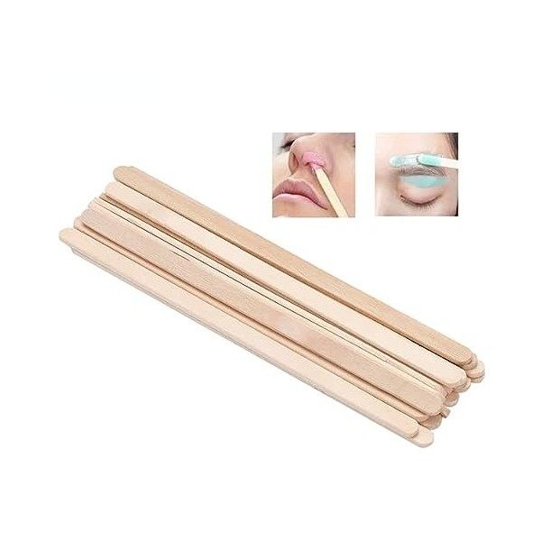 100 Spatules dépilation, bâtons dapplicateur, bâtons de cire en bois bâtons de fartage bâtons dapplicateur de cire de bois