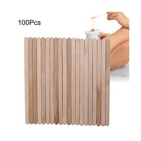 100 Spatules dépilation, bâtons dapplicateur, bâtons de cire en bois bâtons de fartage bâtons dapplicateur de cire de bois