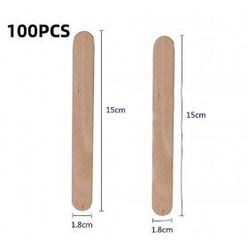 Bâtons De Cire Baton Epilatoire Jetable,Spatules à Cires,Spatule Bois pour Cire,100 pièces, 1.8cm*15cm, pour lépilation à la