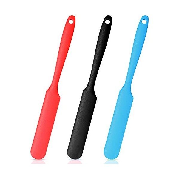 3 Pièces Spatules Antiadhésives en Cire Spatule en Silicone Applicateur dÉpilation Spatule Applicateur Bâtons dÉpilation Bâ