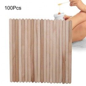 100 pièces Spatule epilation sourcil, Spatule bois epilation, de spatules en bois Bâton dépilation Bâtons de cire Utilisatio