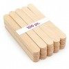 LALILL Spatule Cire Epilation 100 Pièces - Batonnet en Bois Longueur 15 cm - Spatule en Bois pour épilation - Bâtonnets pour 