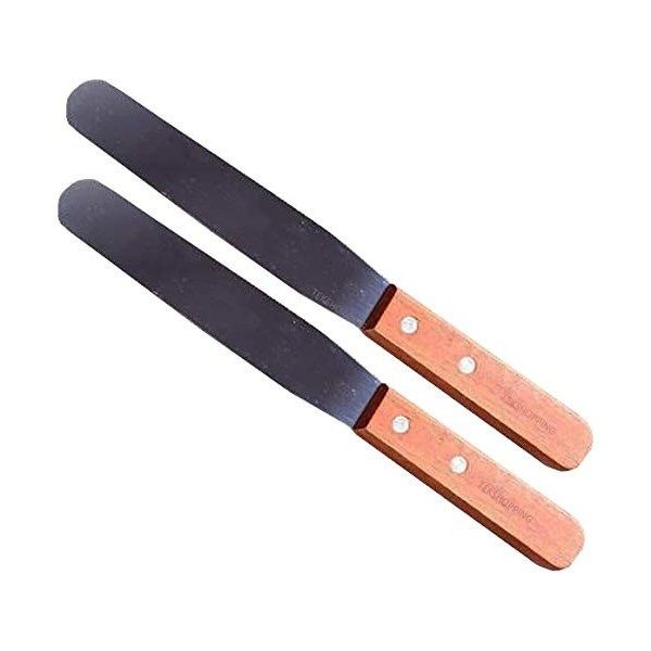 Lot de 2 spatules à cire chaude brésilienne pour épilation femme, manche en bois professionnel pour esthéticienne.