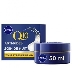 NIVEA Q10 Power Soin de Nuit Anti-Rides + Fermeté 1x50ml , crème anti-âge enrichie en Q10 & 10 X plus de créatine, crème hyd ...