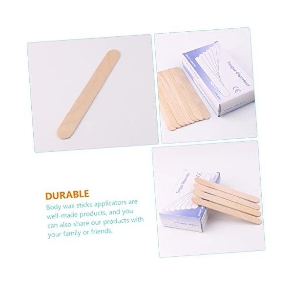 ULTECHNOVO 200 Pièces Abaisse-Langue Spatule En Bois Outils Pour La Maison De Cire Pour LÉpilation Popsicle DArtisanat Mult