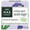 N.A.E. Crème Nuit Anti-Âge Visage Fleurs dImmortelle Bleue, Aloe Vera Bio et Acide Hyaluronique, 50ml