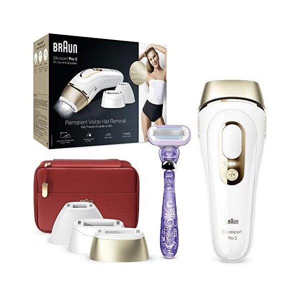 Braun Silk Expert Pro 5 IPL, Épilateur Lumière Pulsée À Domicile, Épilation Semi-Définitive Visible, Alternative À Lépilatio