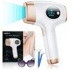 Epilateur Lumiere Pulsee, ZKMAGIC Epilateur Electrique Femme 999,900 Flashs Épilateur Laser IPL avec 9 Niveaux dénergie Amél