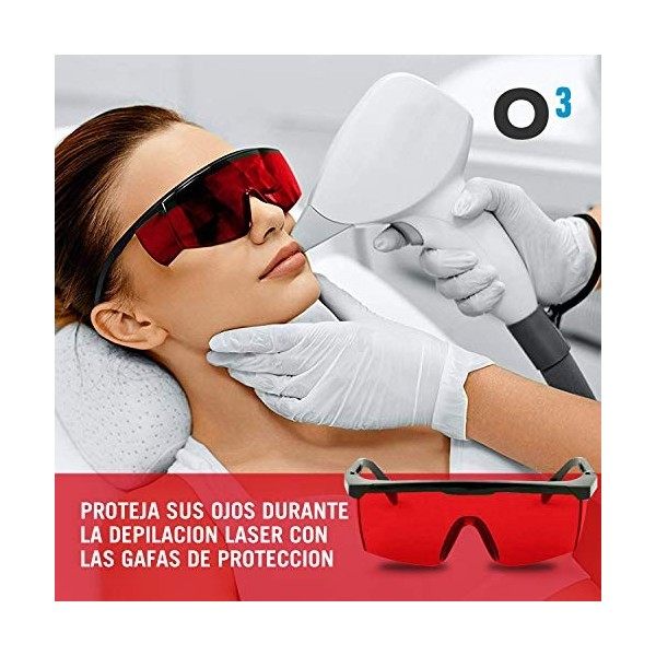 O3 lunettes Laser épilation – 1 ou 2 unités lunettes de protection pour épilation HPL/IPL/lumière pulsée, 1 rouge, 1