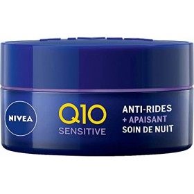 NIVEA Q10 Power Soin de Nuit Confort Anti-Rides +Peaux sensibles 1x50ml , crème anti-âge avec Q10 & 10X plus de créatine, so
