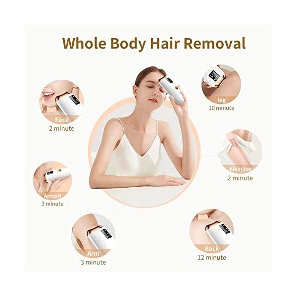 Vormor Épilateur à Lumière Pulsée IPL, Appareil dépilation pour Femmes et Hommes, 999999 Flashs Dépilation à usage Domestiq