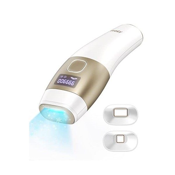 Svoky Épilation Laser IPL Avec Fonction Froide et Indolore pour le Visage, Bras, Ambes et le Maillot avec 999,900 flashs, Fil