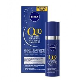 NIVEA Q10 Sérum Nuit Régénérant 1 x 30 ml , Crème de nuit anti-âge à la texture non grasse, Soin visage raffermissant conven