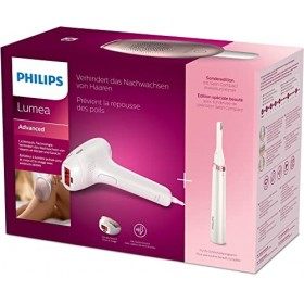 Philips Épilateur à lumière pulsée Lumea Advanced, 2 accessoires - Épilateur avec tondeuse-stylo Satin Compact BRI921/00 