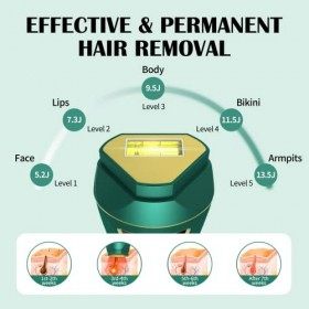 Épilateur Lumière Pulsée, IPL Épilation Laser pour Femme et Homme,avec pour lampe de désinfection UV, 400,000 Flashs,2 Modes,