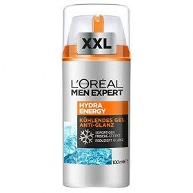 LOréal Men Expert Hydra Energy Gel rafraîchissant anti-brillance pour le visage pour homme XXL 100 ml Crème Jour et Nuit